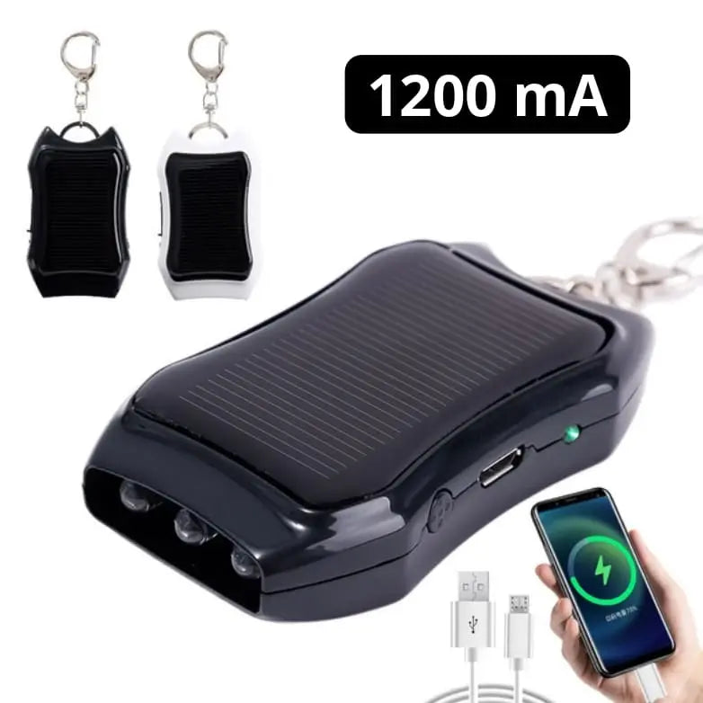 Carregador Solar / Com Lanterna + Cabo USB